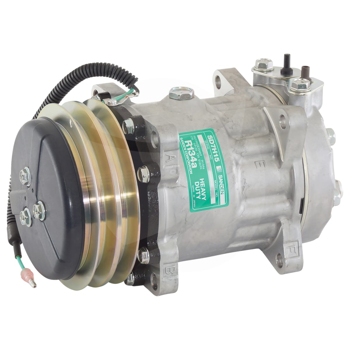 COMPRESSOR, SANDEN, SD7H15 7991, 24V, 2A, 132MM, VERT PAD, R134A